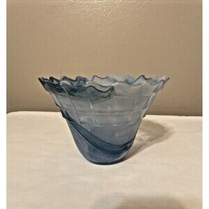 Unique Murano Blue Swirl Vase/Bowl